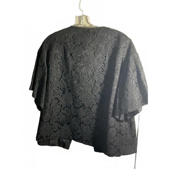 Elegant Black Lace Bolero Jacket with Beautiful Jeweled Buttons Large/XLarge - Picture 10 of 14